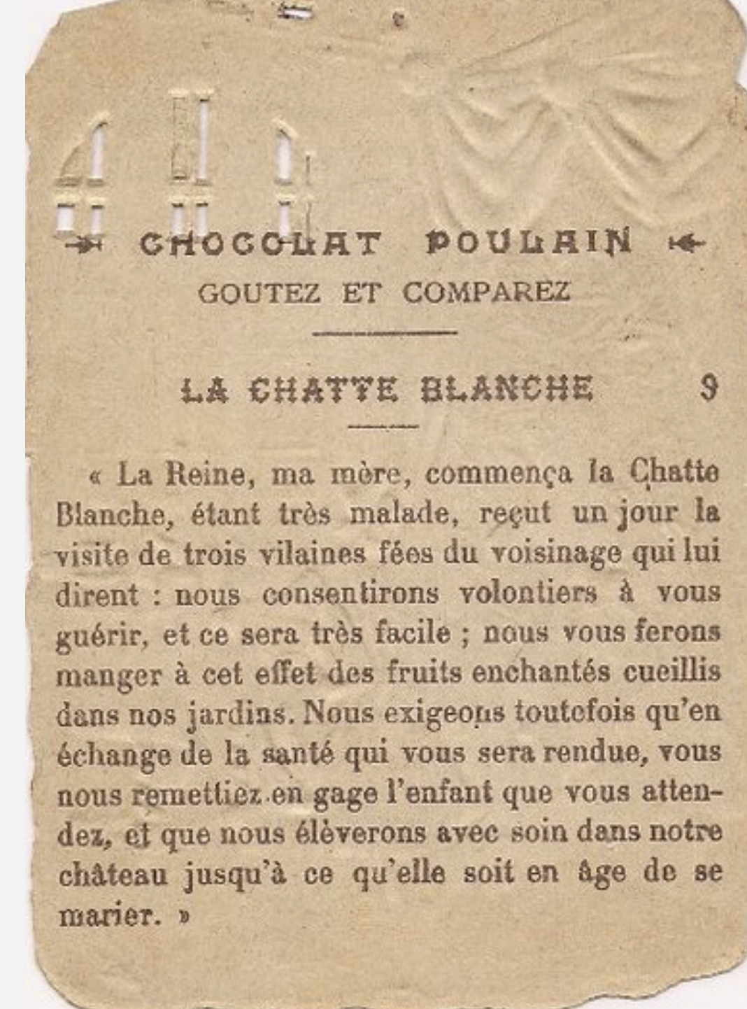 Chocolat Poulain: La Chatte Blanche 9 (text)