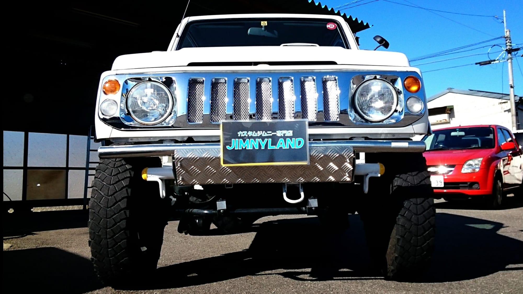 ３インチリフトUP　純正白　オーバーフェンダー