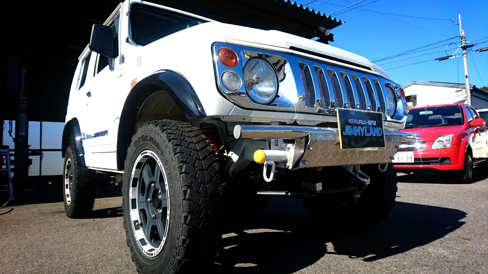 ３インチリフトUP　純正白　オーバーフェンダー