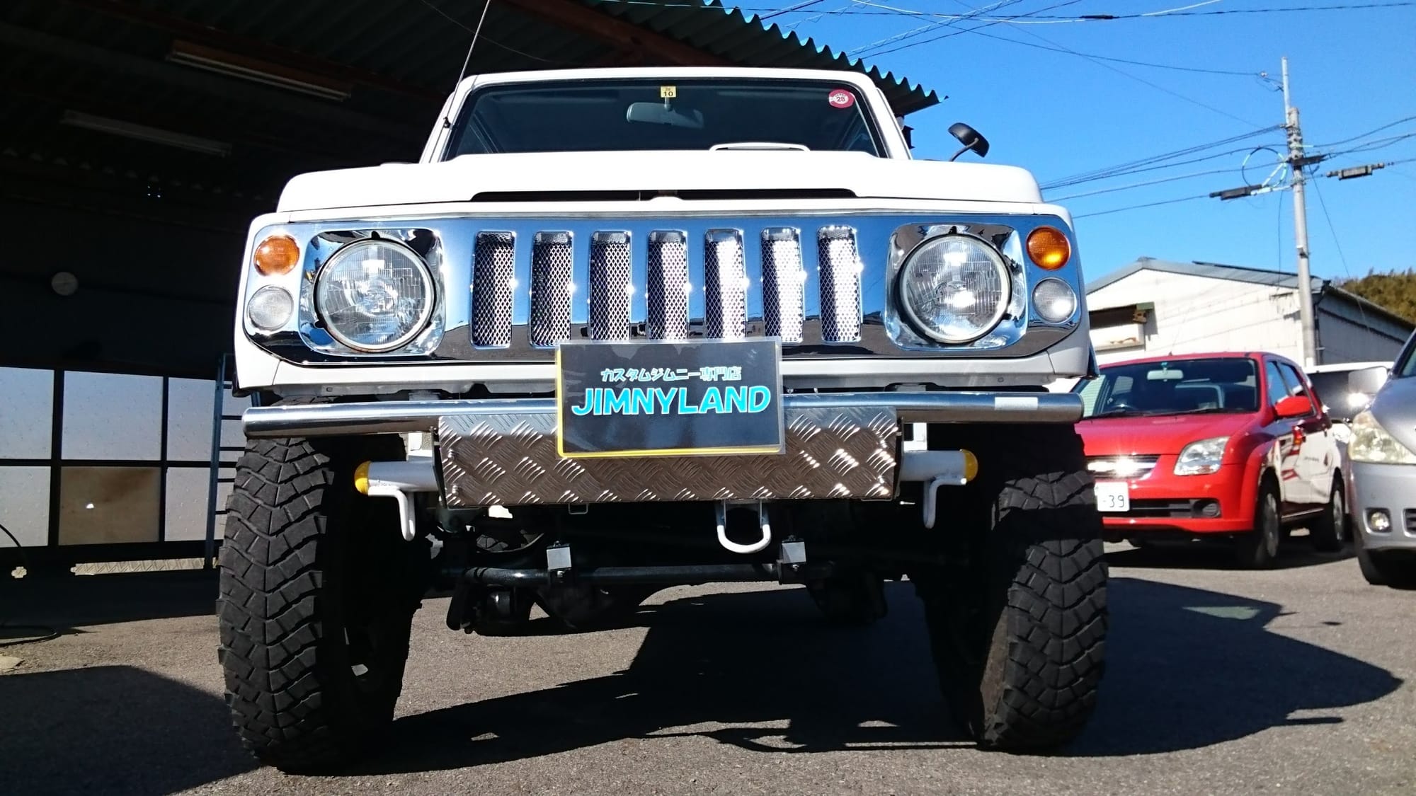 ３インチリフトUP　純正白　オーバーフェンダー