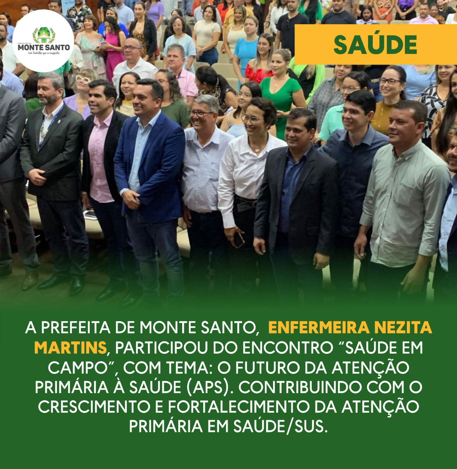 Prefeita Enfermeira Nezita participou do Encontro “Saúde em Campo”, com tema: O futuro da Atenção Primária à Saúde (APS)