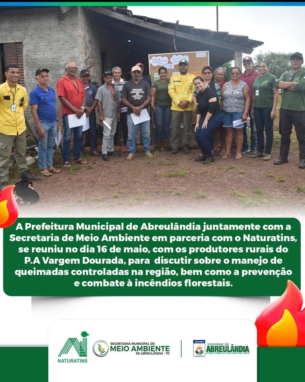 Prefeitura de Abreulândia e Naturatins, promove reunião com produtores rurais para discutir o manejo de queimadas controladas e prevenção de incêndios florestais