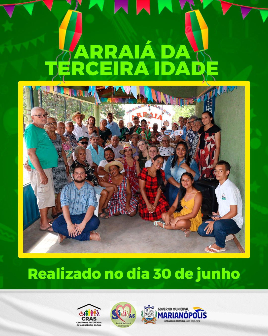 Secretaria de Assistência Social por meio do Cras de Marianópolis do Tocantins promove “Arraiá da terceira idade”