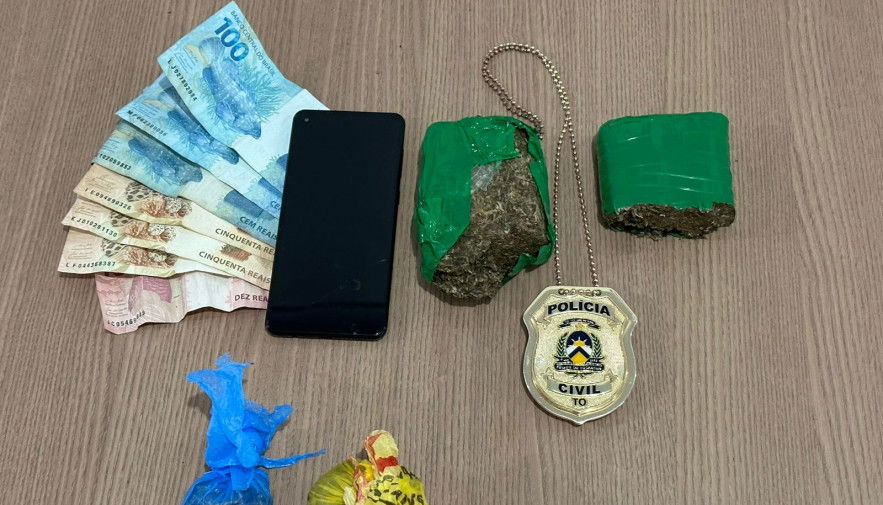 Em Paraíso do Tocantins, Polícia Civil prende homem por tráfico de drogas e apreende entorpecente e dinheiro