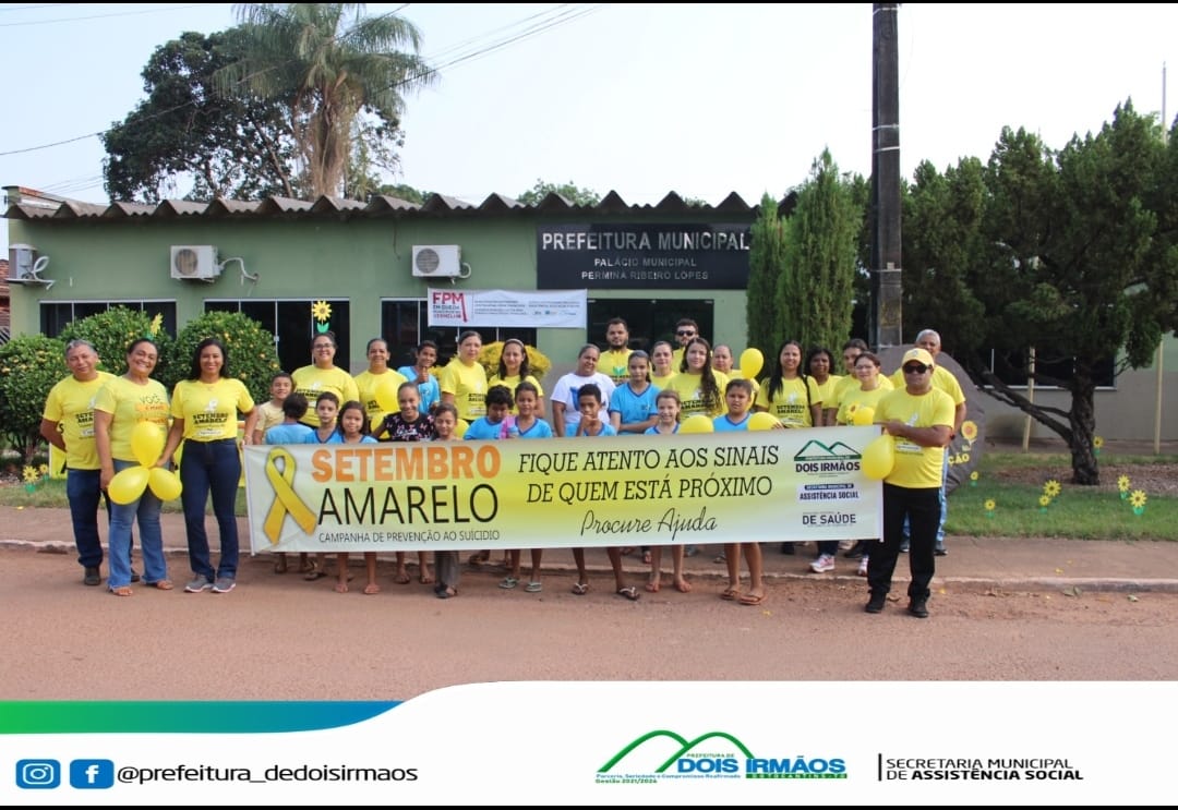 Pasta da Assistência Social de Dois Irmãos do Tocantins promove Caminhada pela Vida relacionada ao Setembro Amarelo