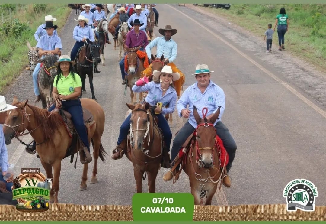 Prefeito Manoel Moura participou da Cavalgada de Abreulândia; Exposição movimentou a economia da região