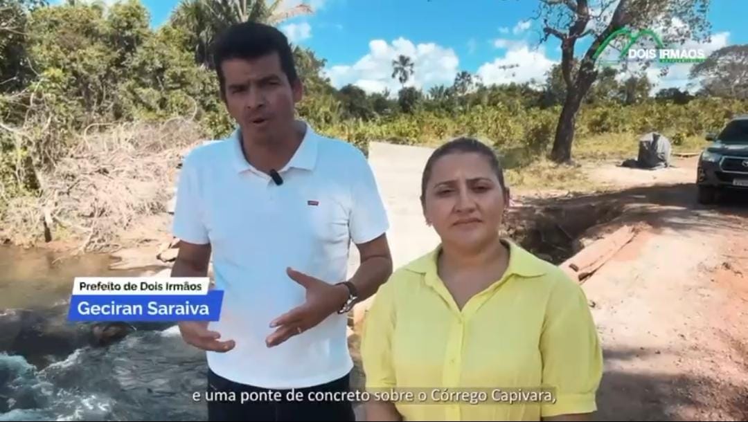 O homem das pontes: Prefeito Geciran acompanha mais uma ponte de concreto em construção em Dois Irmãos