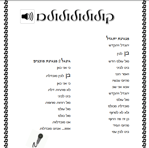 קולולם - שיר לתוכנית