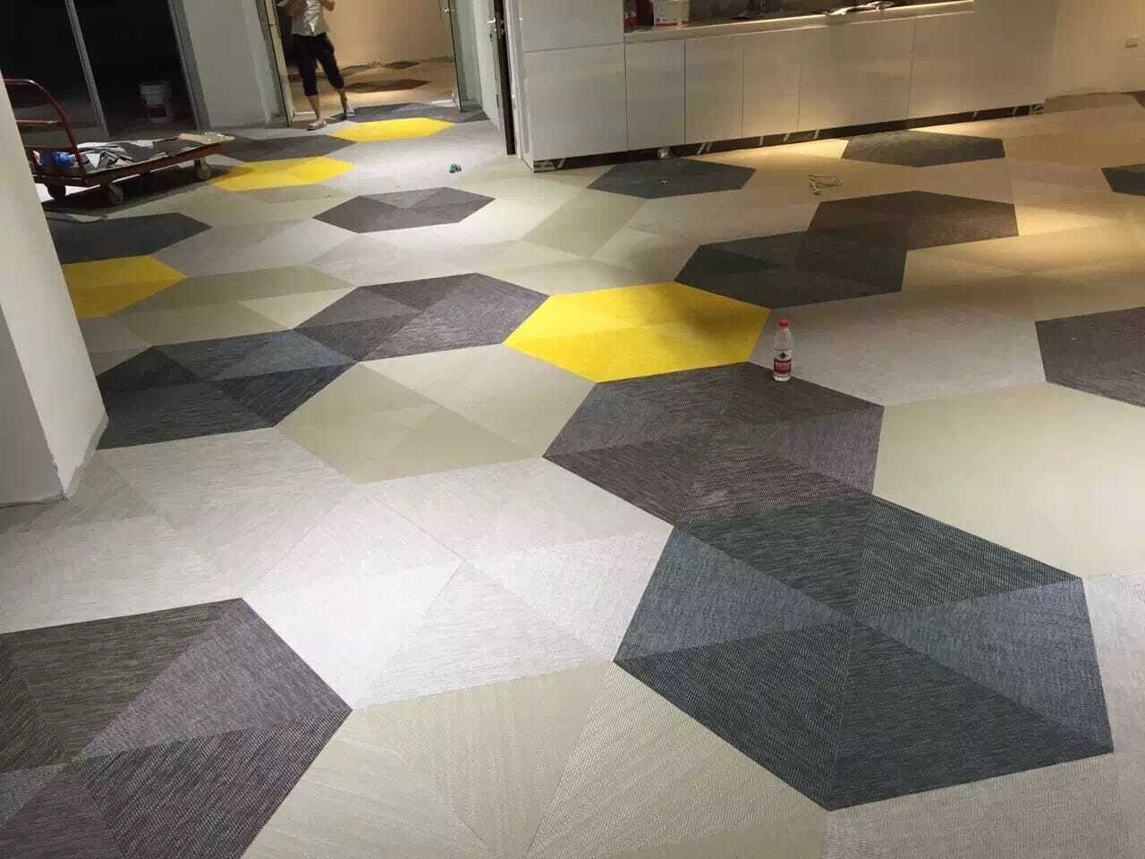 Benzene ring shaped Carpet tiles for your office