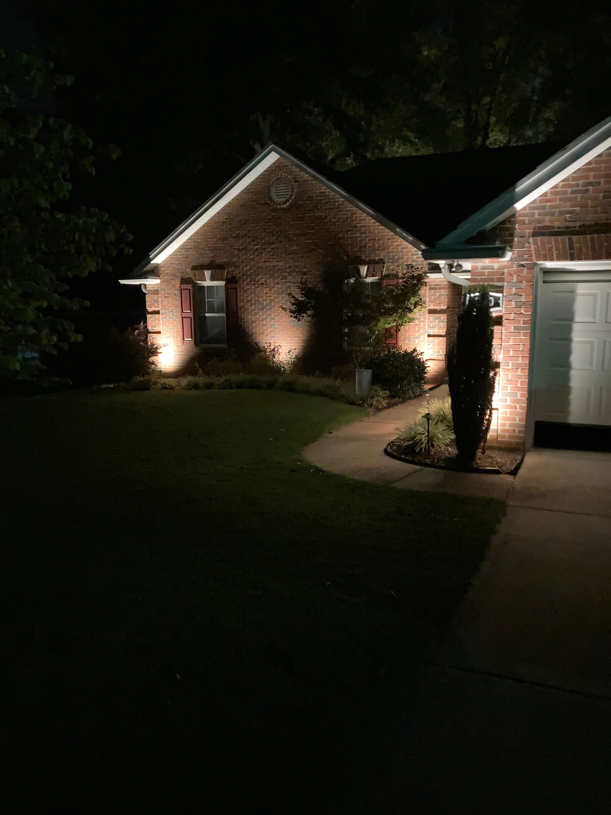 Landscape Up-Lighting on red brick