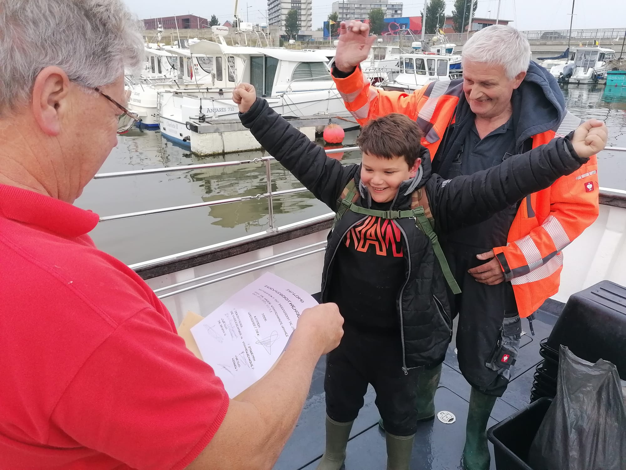 Wannes behaald zeevissersdiploma !