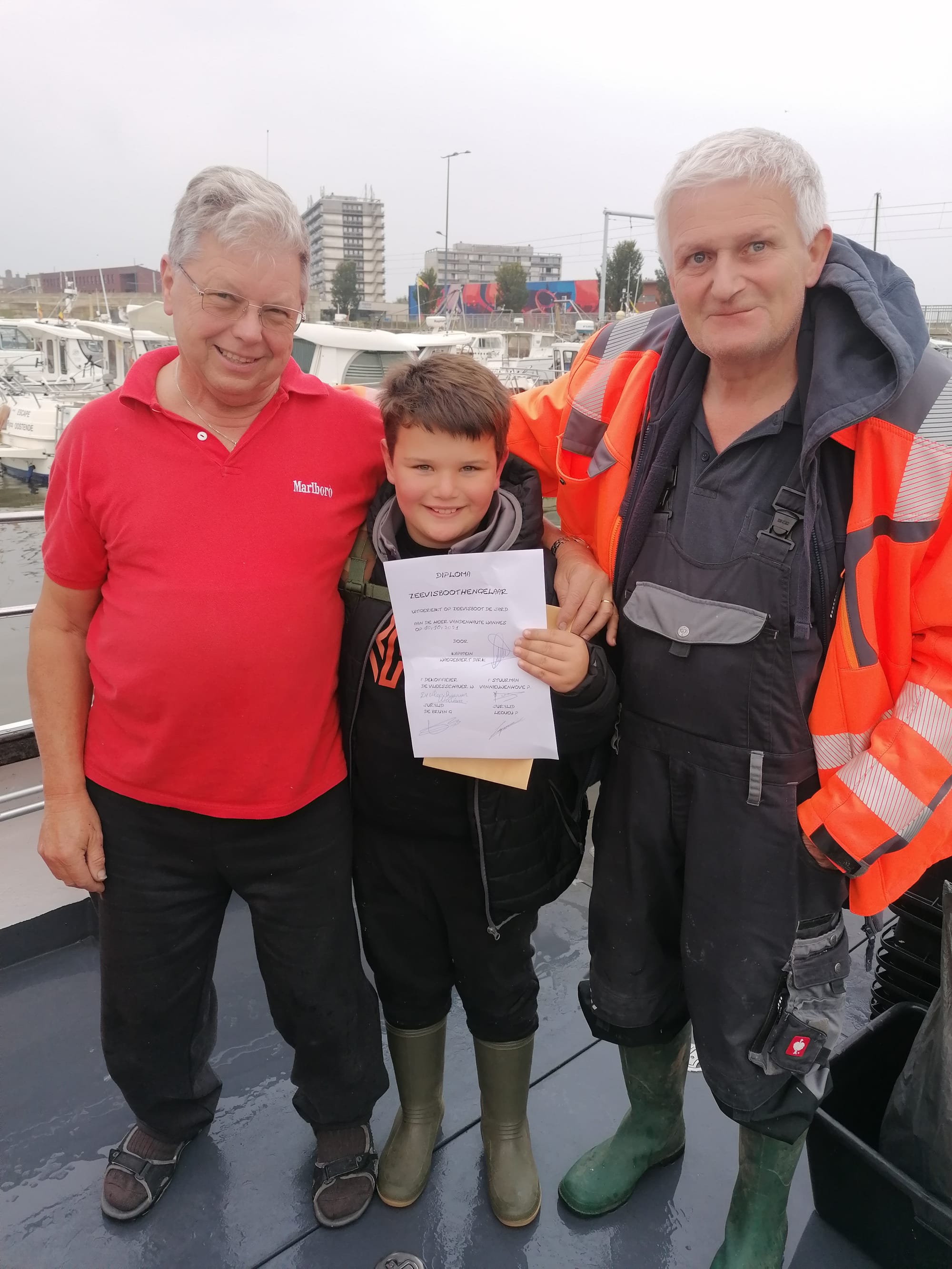 Wannes behaald zeevissersdiploma !