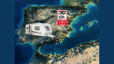 Kartengebiete, in denen Wohnwagen erlaubt sind, und solche, in denen dies nicht der Fall ist SPANIEN