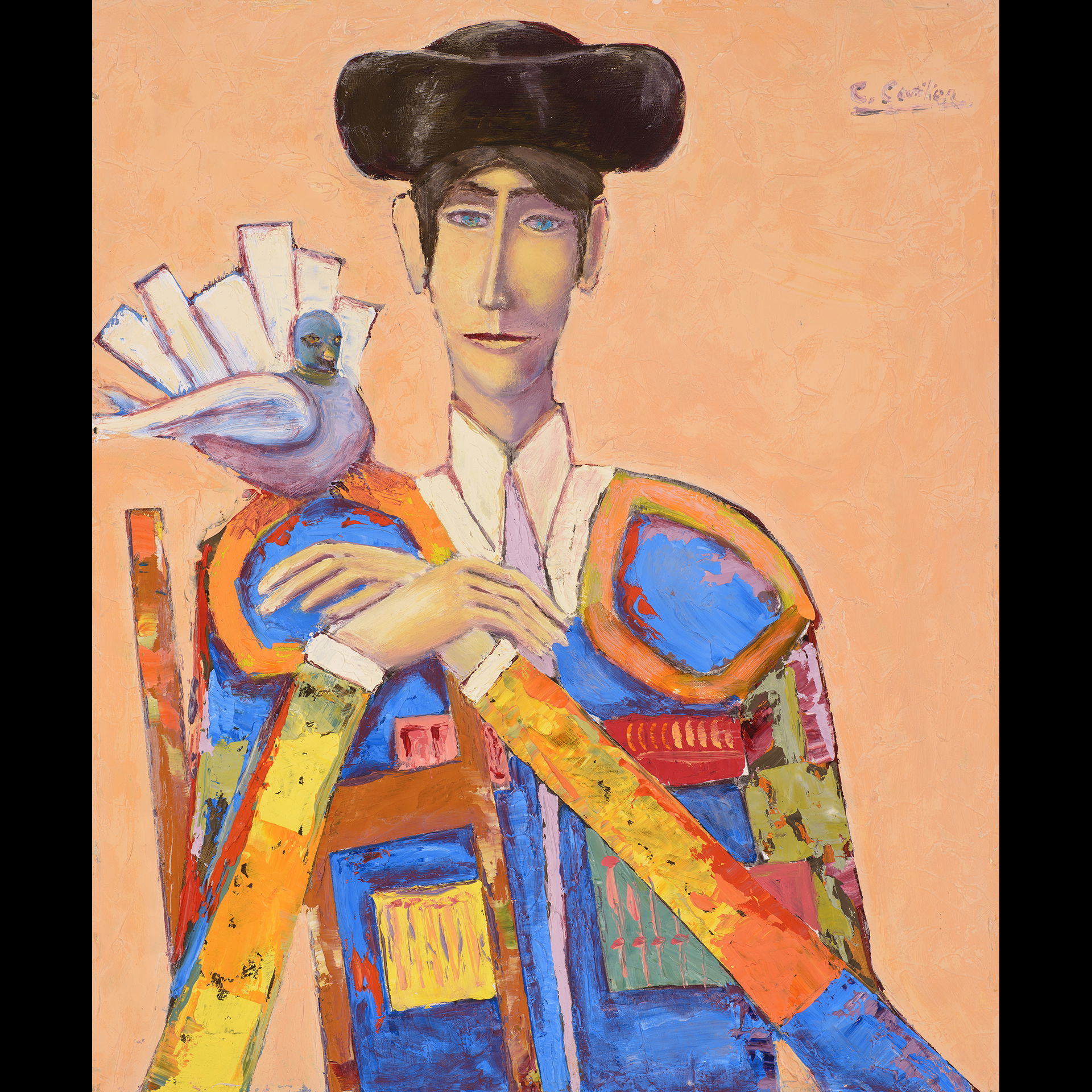 "Bullfighter with Mauve Dove"