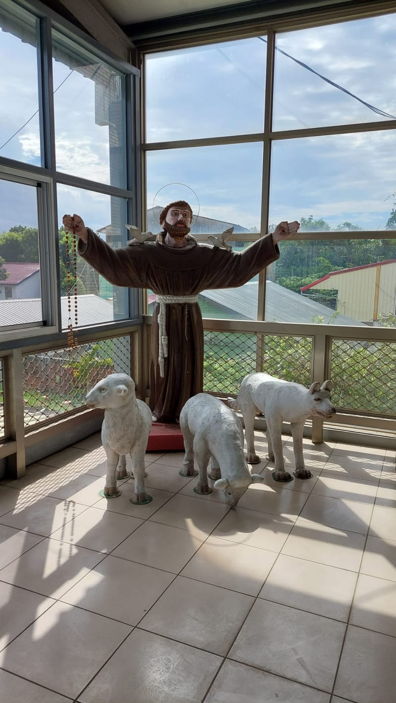 二樓可看見大型的方濟像。