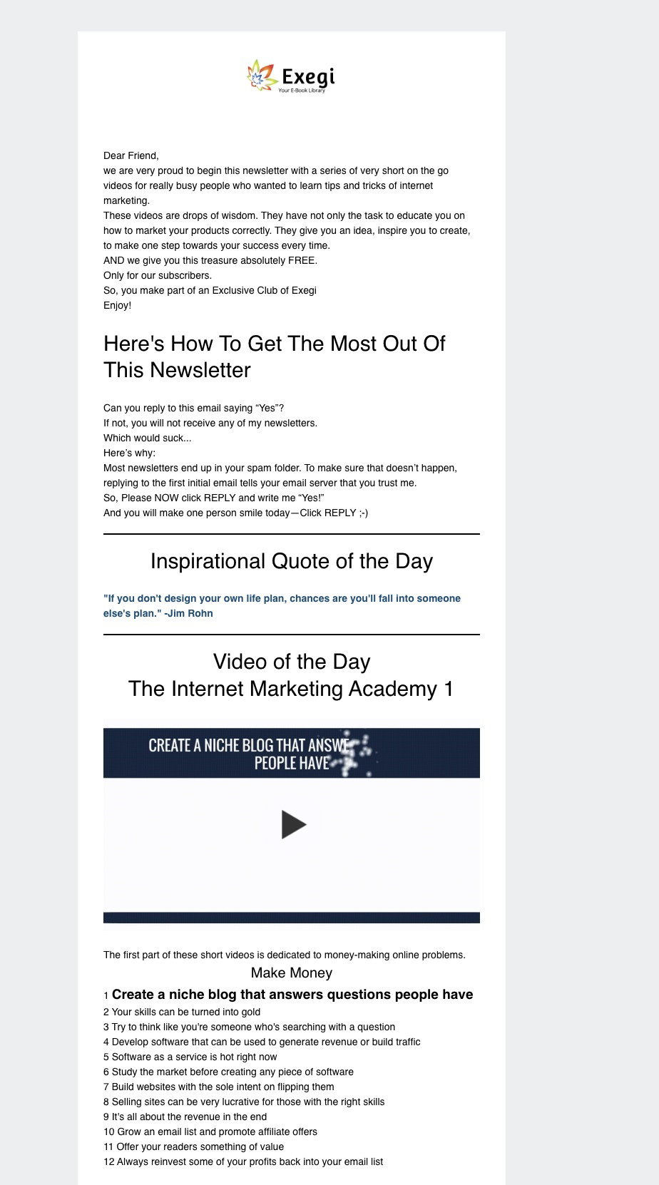 Newsletter "Drops of Knowledge on Internet Marketing"