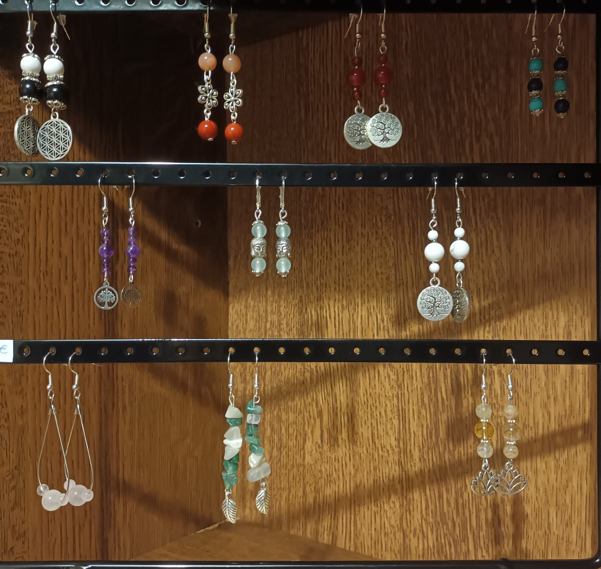 Boucles d'oreilles avec pierres naturelles