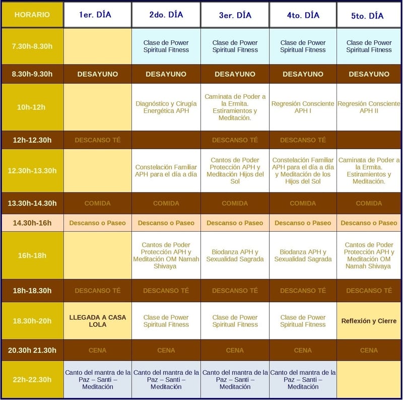 PROGRAMA DEL RETIRO RESTAURATIVO