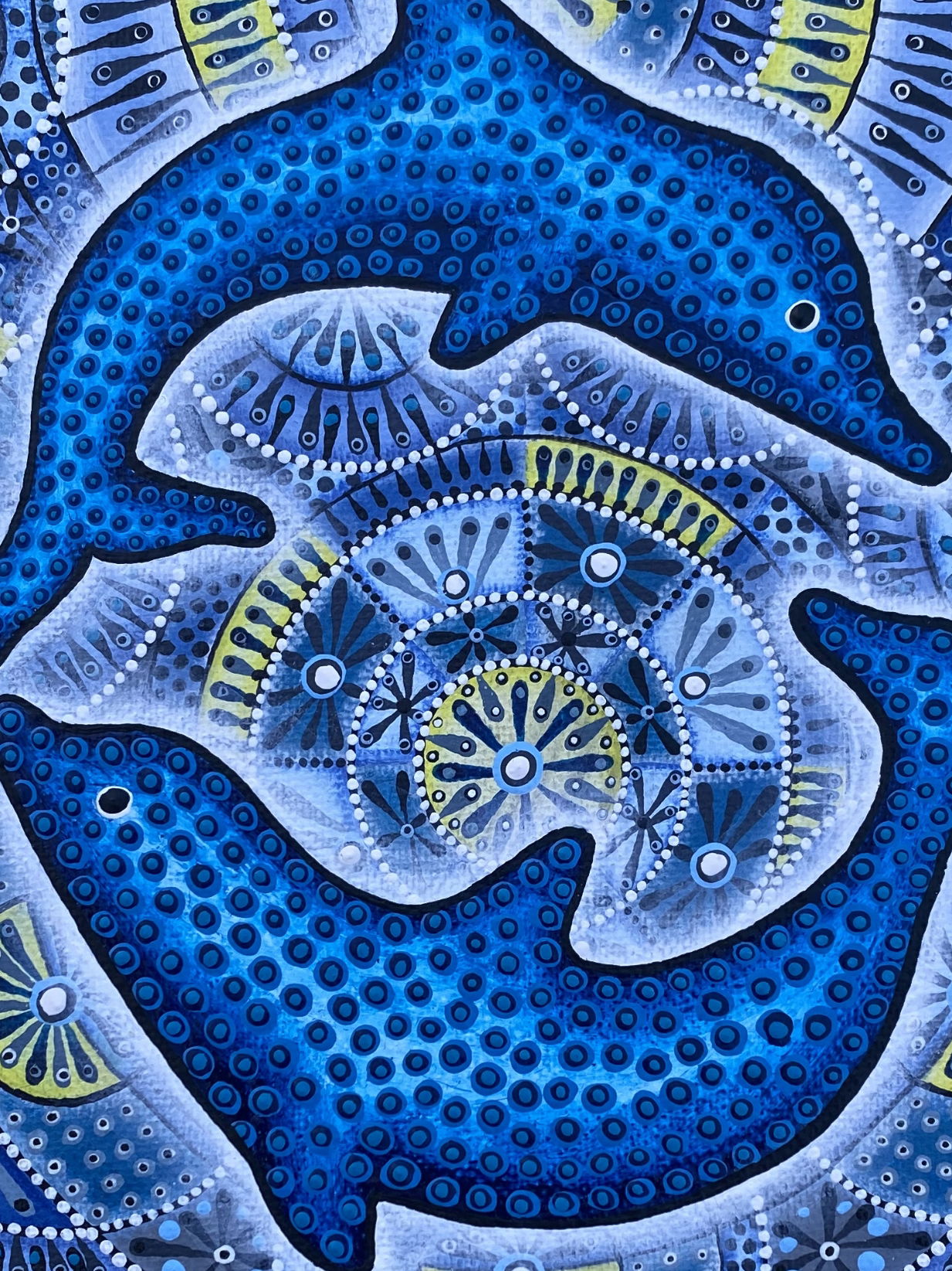 Mandala s delfíny