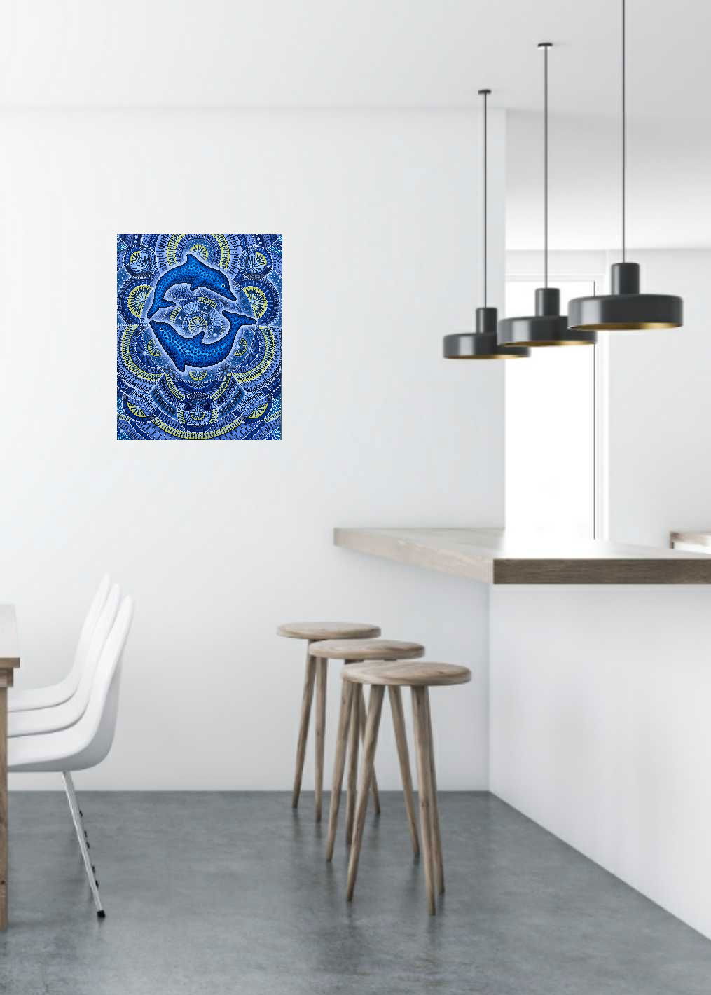 Mandala s delfíny