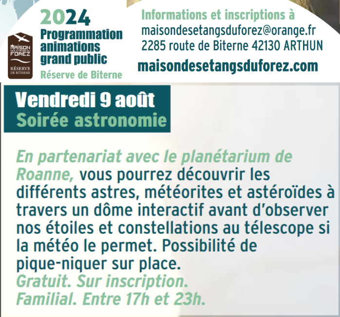 Nuit des étoiles à la réserve de Biterne