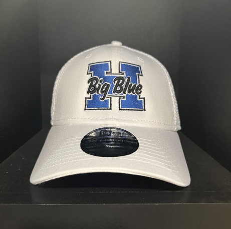 White Fitted Hat - Hamilton Big Blue H - Hamilton High School
