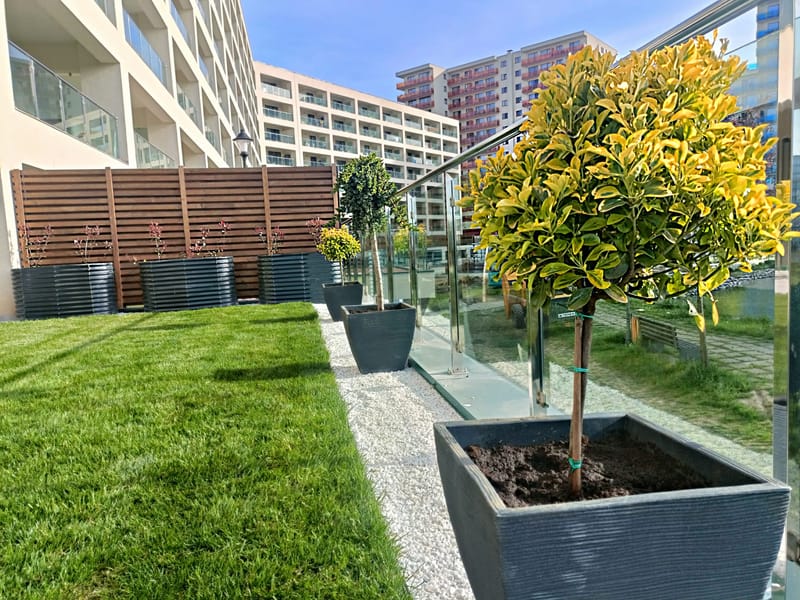 Terasă în stil minimalist.