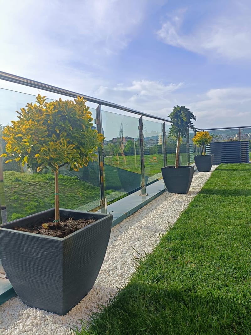 Terasă în stil minimalist.