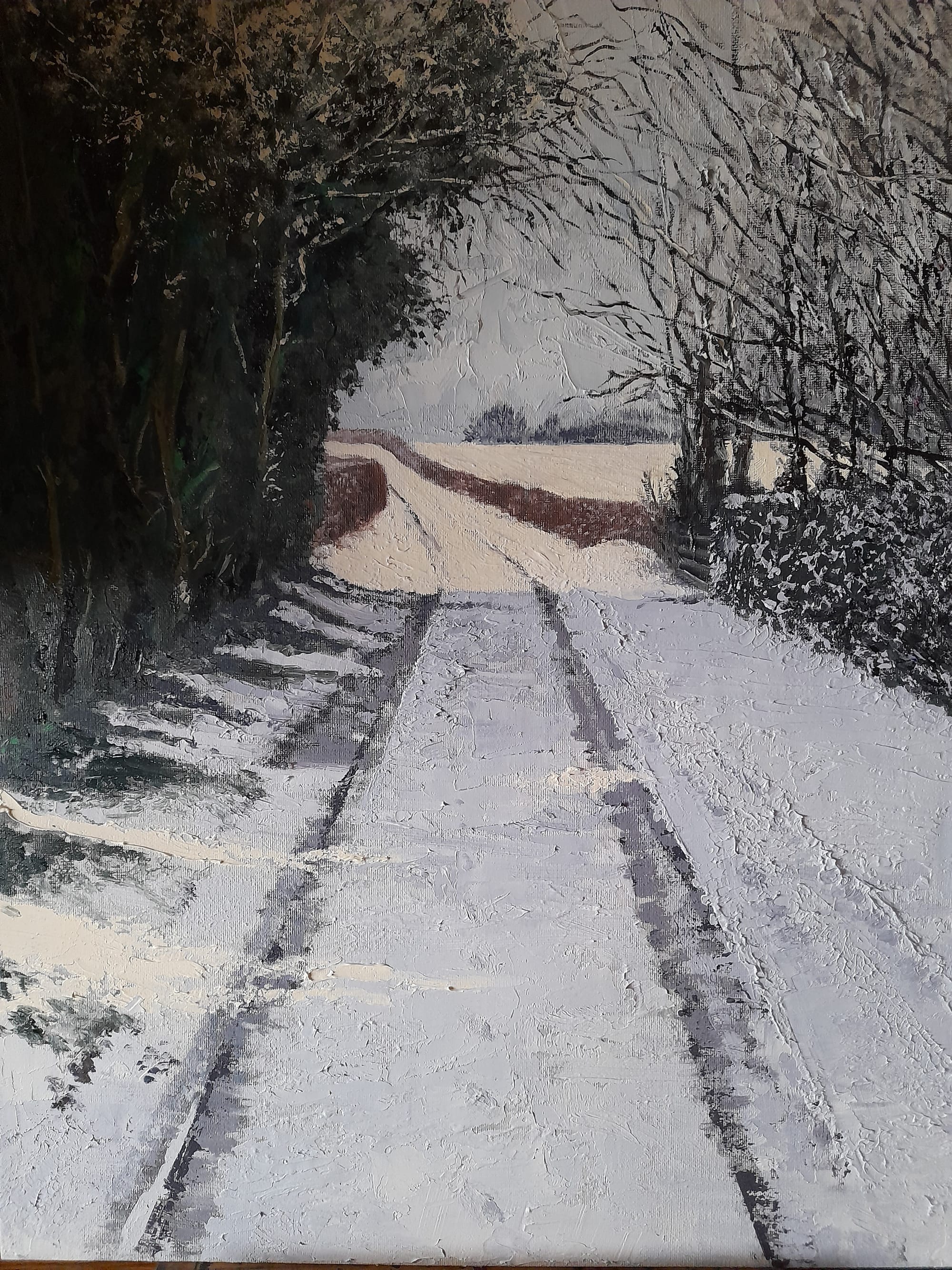 'Tackley Lane, snowfall'  SOLD