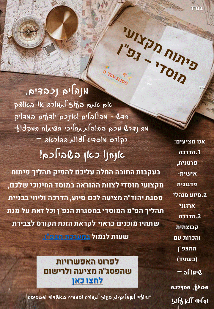 פיתוח מקצועי מוסדי במסגרת הגפ&quot;ן - מערכת מצפ&quot;ן image