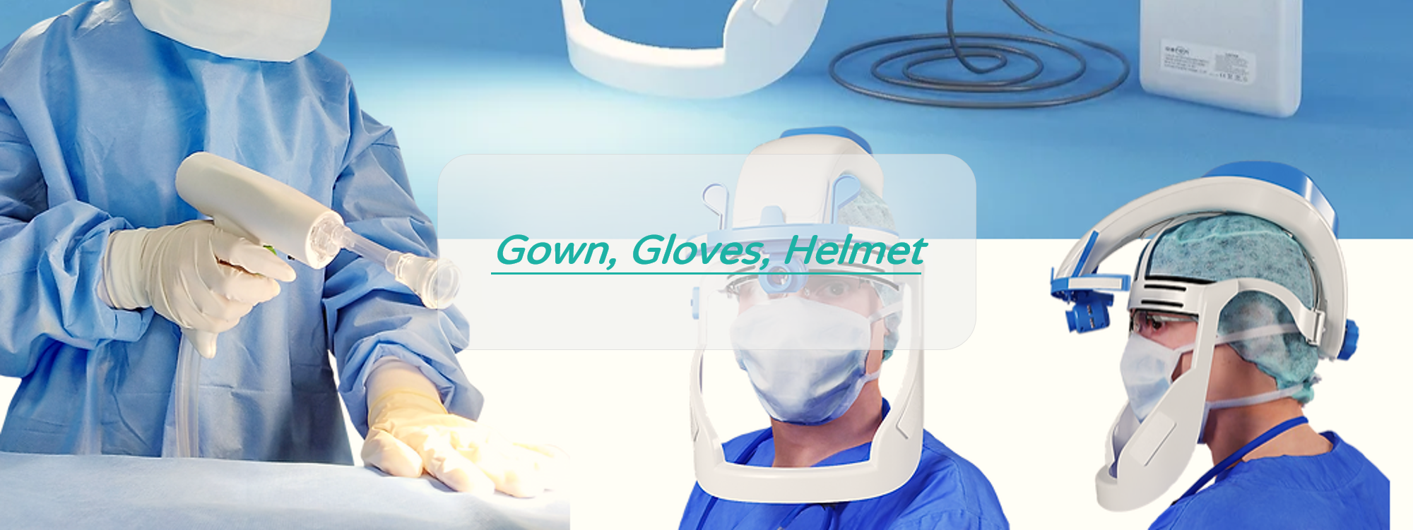 Hood, Gown, Gloves, Helmet