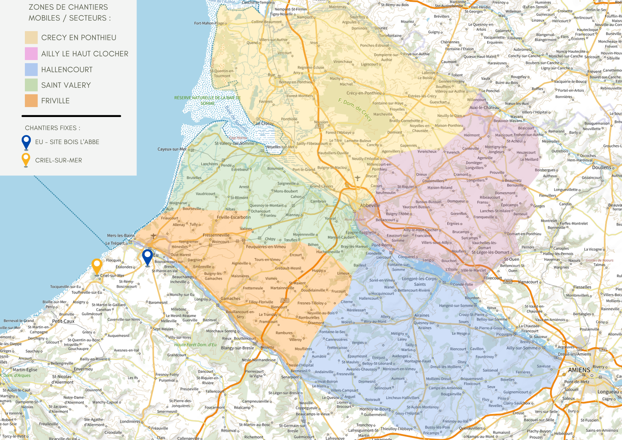 Zone d'intervention / secteurs