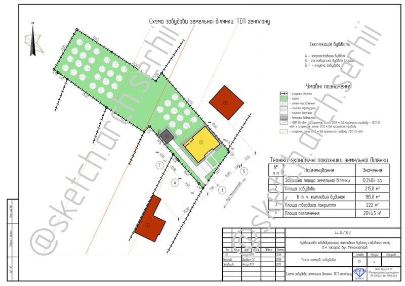 An individual manor house with a total area of 140.54 m² | Індивідуальний житловий будинок садибного типу загальною площею 140,54 м²