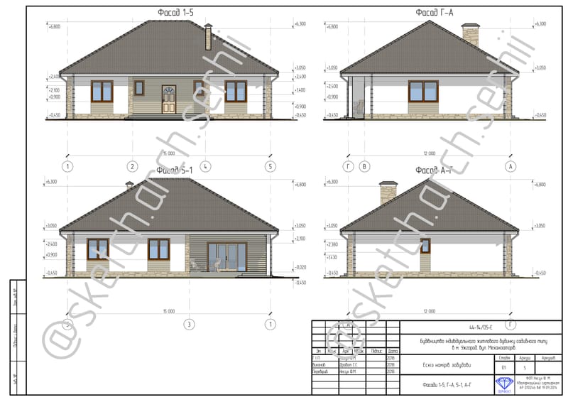 An individual manor house with a total area of 140.54 m² | Індивідуальний житловий будинок садибного типу загальною площею 140,54 м²