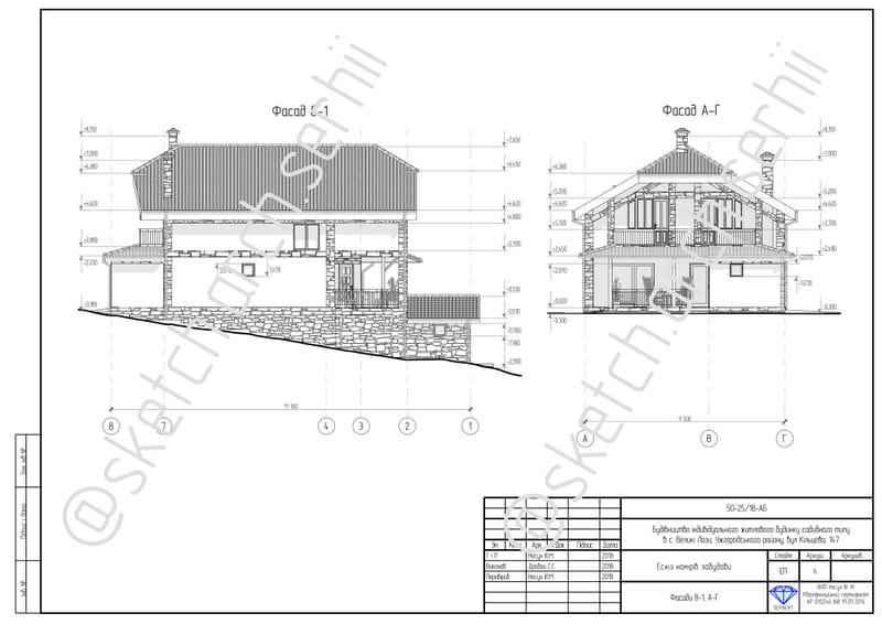 Individual manor-type residential building with a total area of 201.62 m² | Індивідуальний житловий будинок садибного типу загальною площею 201,62 м²
