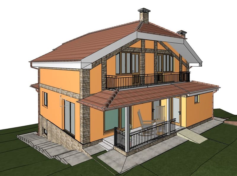 Individual manor-type residential building with a total area of 201.62 m² | Індивідуальний житловий будинок садибного типу загальною площею 201,62 м²