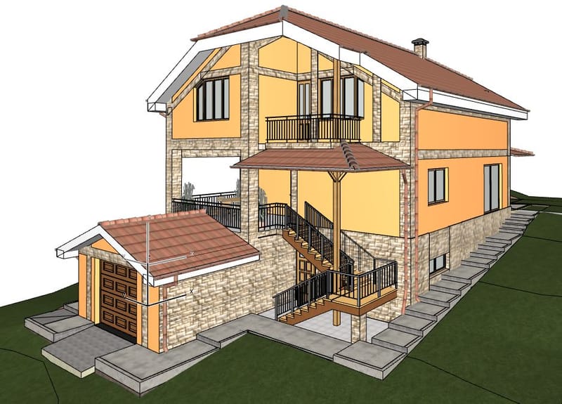 Individual manor-type residential building with a total area of 201.62 m² | Індивідуальний житловий будинок садибного типу загальною площею 201,62 м²
