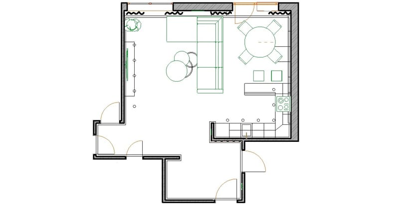 Living room & Kitchen | Вітальня & Кухня