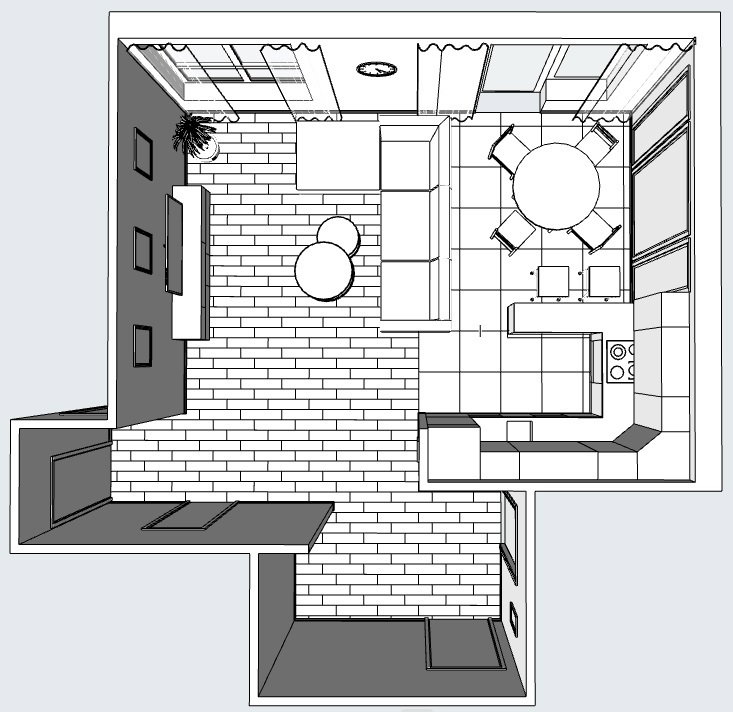 Living room & Kitchen | Вітальня & Кухня