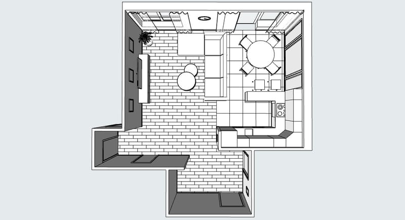 Living room & Kitchen | Вітальня & Кухня