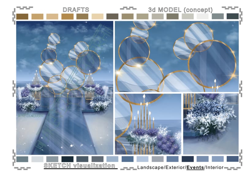 Event sketch by the sea • Wedding. #1