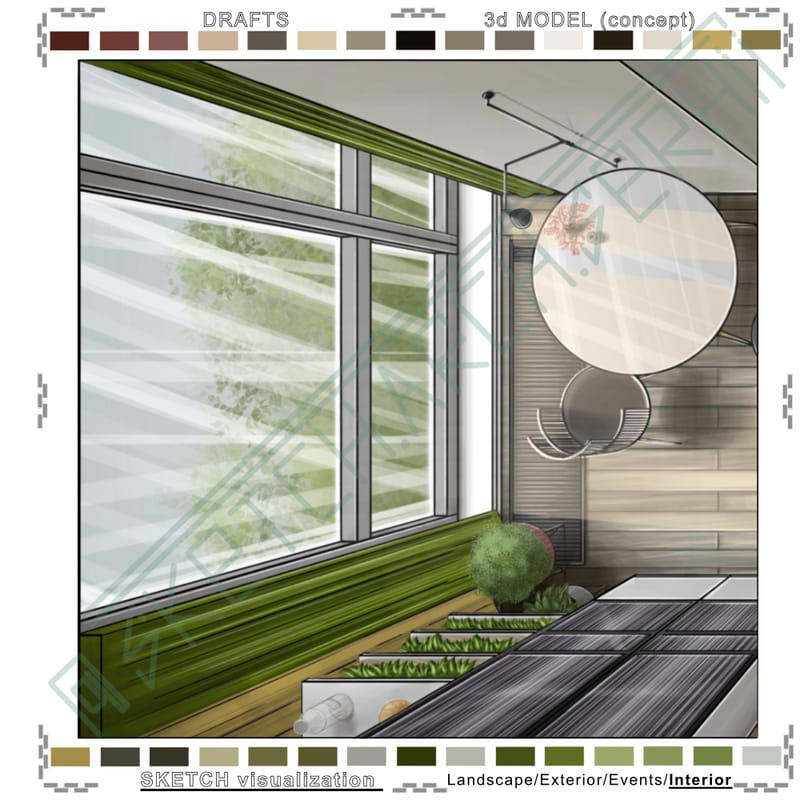 3d floor plan #1. Living room & Kitchen #2 | 3d план #1. Вітальня & кухня #2