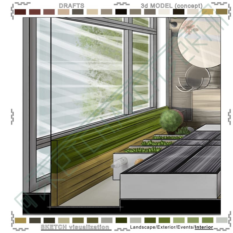 3d floor plan #1. Living room & Kitchen #2 | 3d план #1. Вітальня & кухня #2