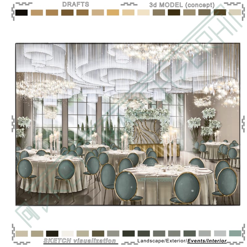 Event sketch. Restaurant according to specifications