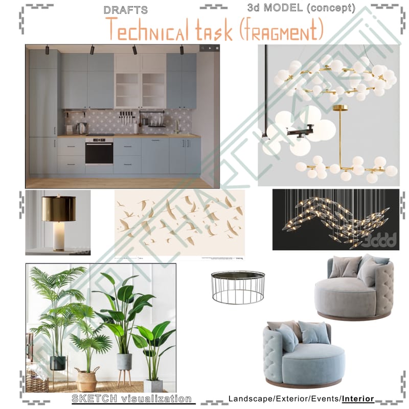 Living room & Kitchen #1 | Вітальня & кухня #1