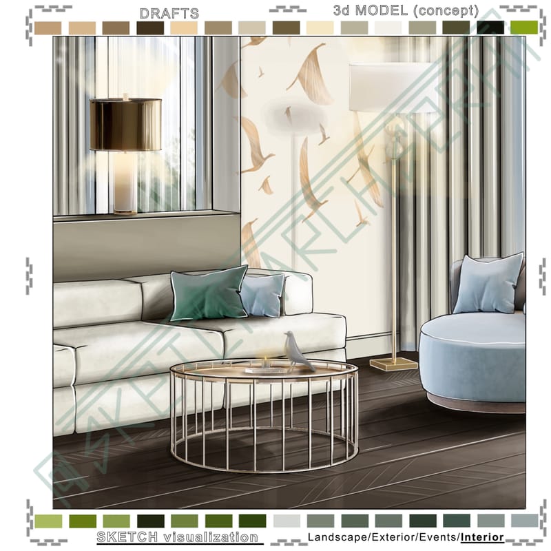 Living room & Kitchen #1 | Вітальня & кухня #1