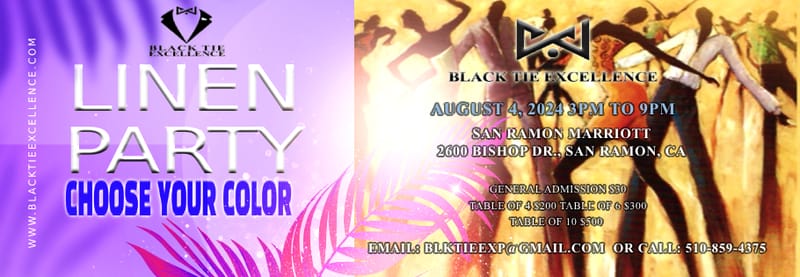 BLACK TIE EXCELLENCE  CHOOSE YOUR COLOR / LINEN DAY PARTY