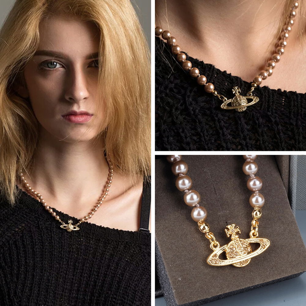 Popular Pearl Necklace with Planet