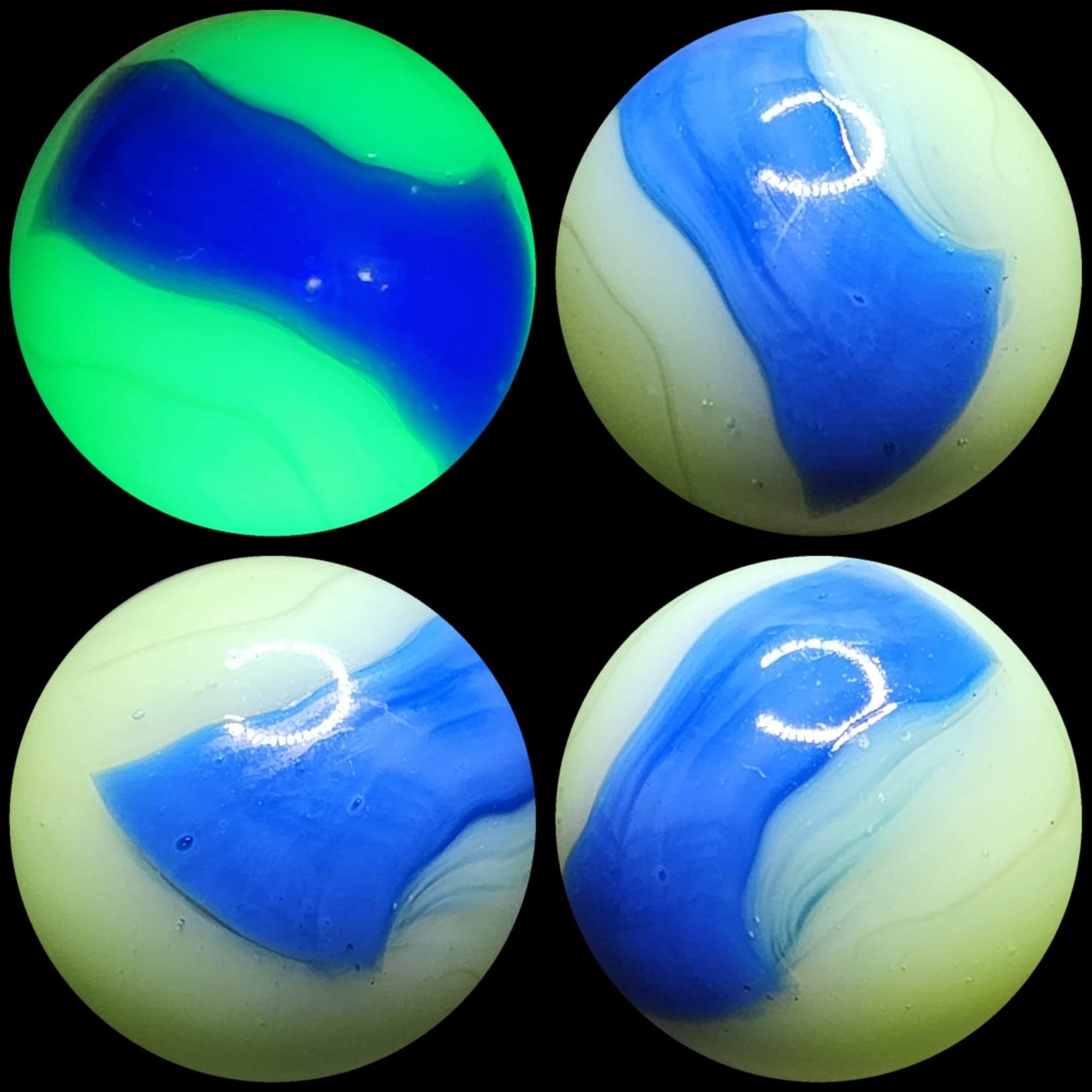 $25 5/8"+ HTF Opalescent UV Blue & Green PPP MINT