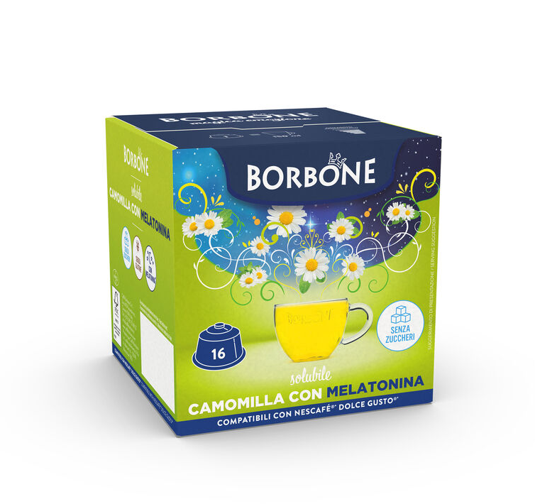 Capsules Borbone Boisson Instantanée CAMOMILLE ET MÉLATONINE